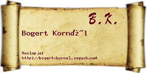 Bogert Kornél névjegykártya